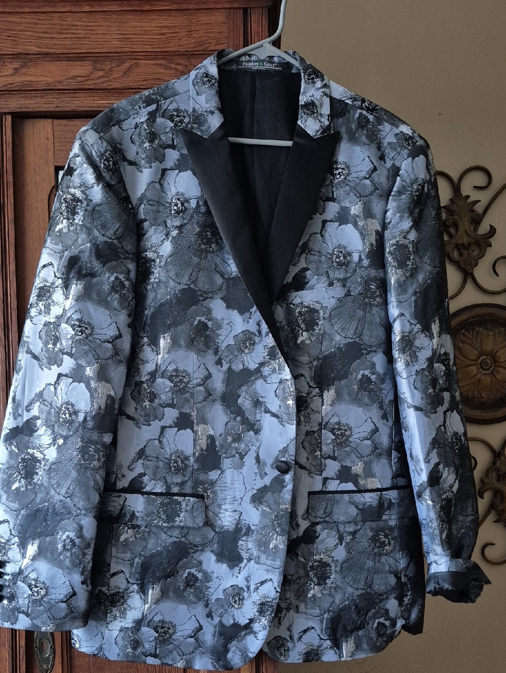 Paisley And Gray  Floral Tuxedo Jacket